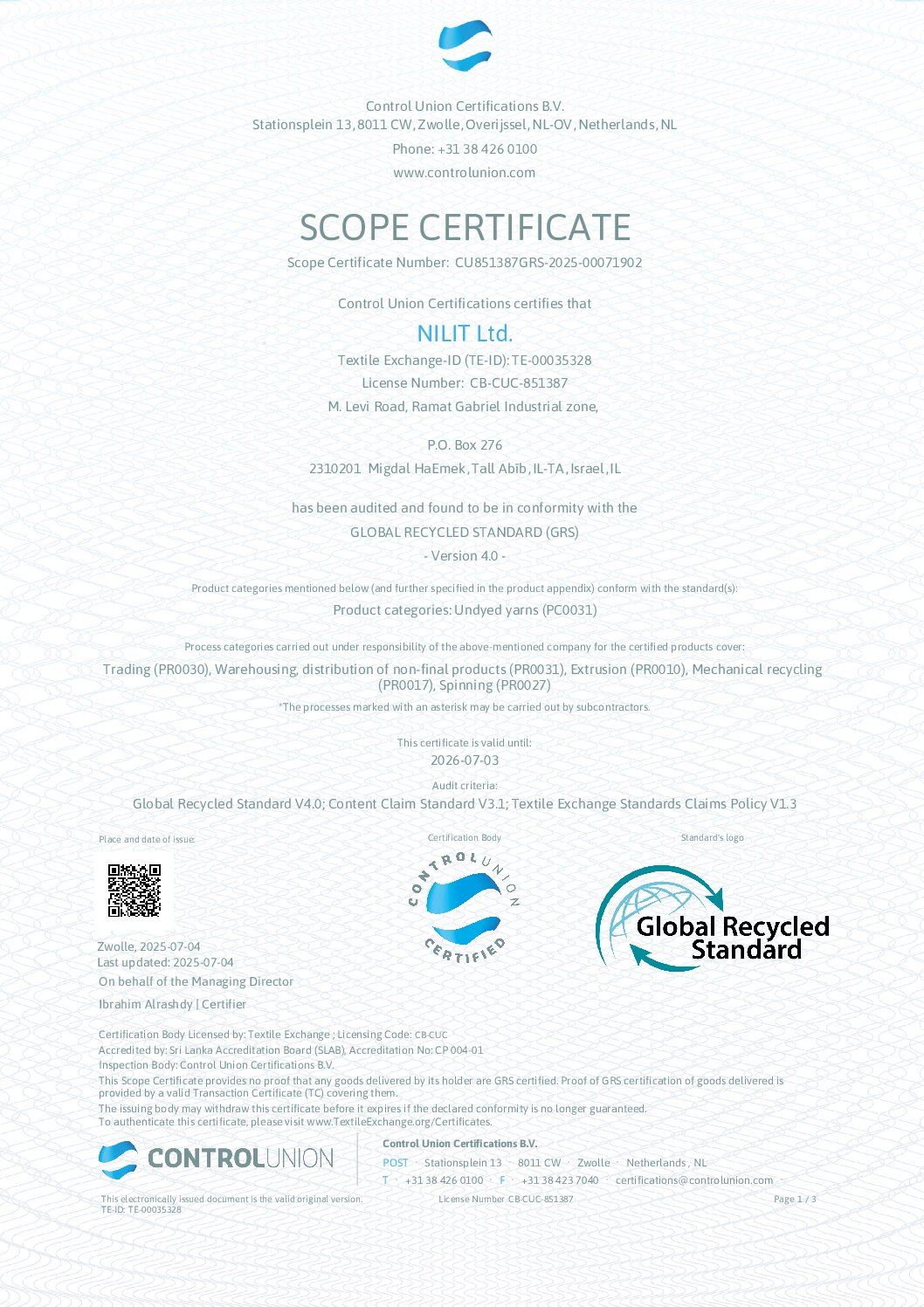 GRS – Nilit Israel (NIL) site